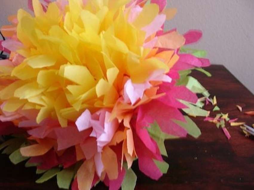 мексиканские цветы из цветной бумаги