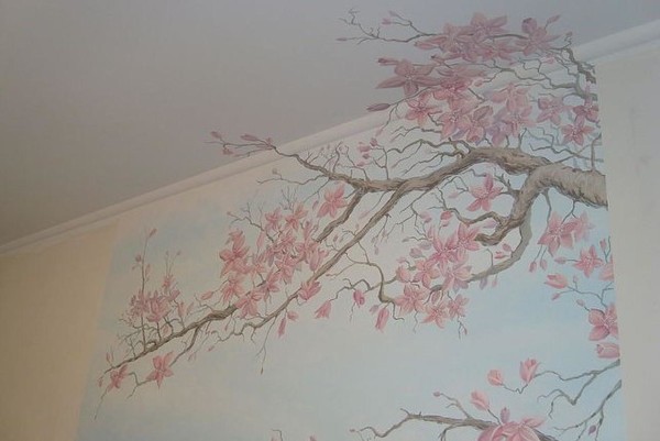 Пастель и восковой мелок - Elegant sakura